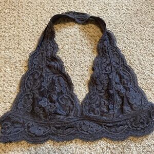 Urban Outfitters Lace Halter Bralette - Dark Gray